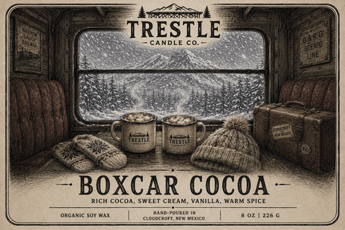 Box Car Cocoa Candle - TRESTLE CANDLE CO
