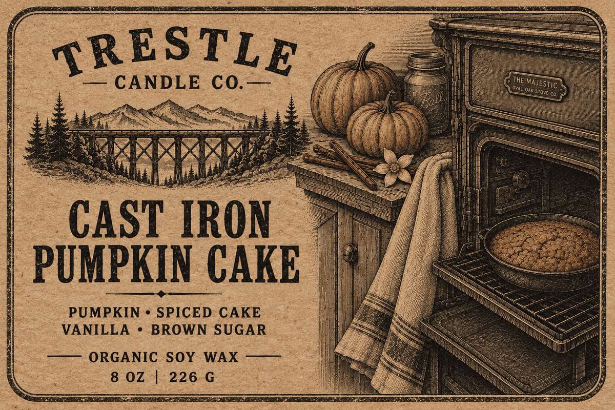 Cast Iron Pumpkin Cake Candle - TRESTLE CANDLE CO