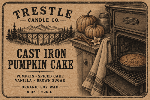 Cast Iron Pumpkin Cake Candle - TRESTLE CANDLE CO