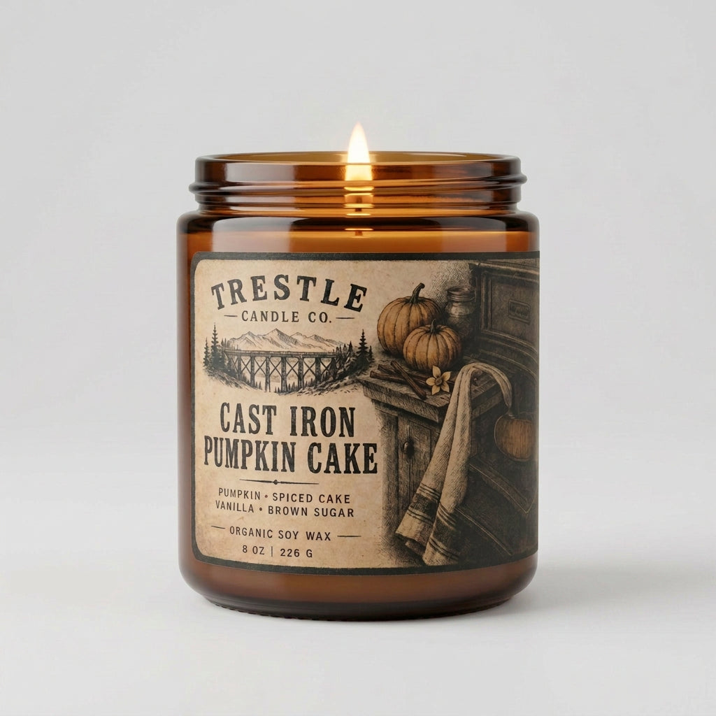 Cast Iron Pumpkin Cake Candle - TRESTLE CANDLE CO