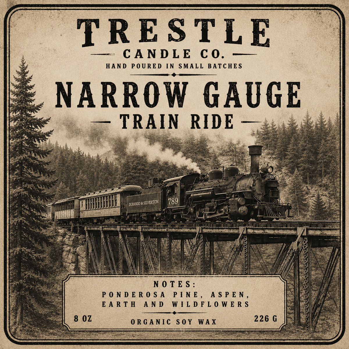 Narrow Gauge Train Ride Candle - TRESTLE CANDLE CO